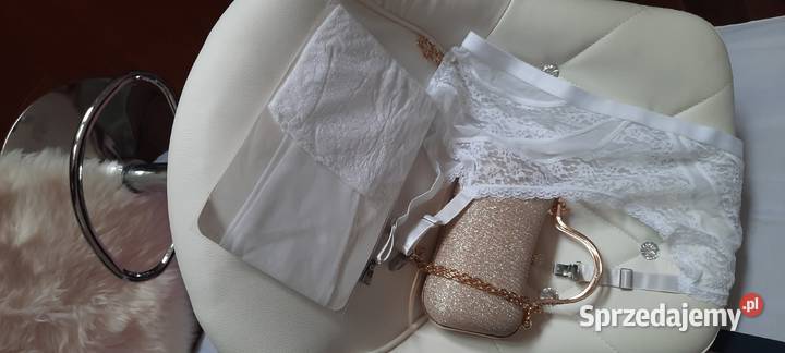 pas do pończoch biały koronka Inna marka Pozostałe Warszawa