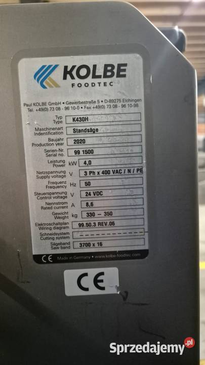 Kolbe K430H Piła taśmowa do mięsa i kości 2020 Krotoszyn