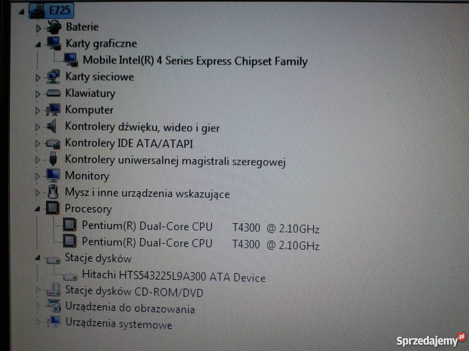 Emachines E725 2x21GHz3G250G 100 sprawny dobra Dodatkowe wyjście VGA mazowieckie Warszawa sprzedam