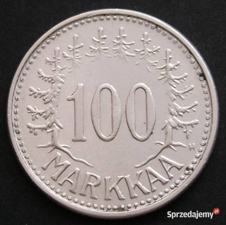 Finlandia 100 markkaa marek 1957 SREBRO Łódź