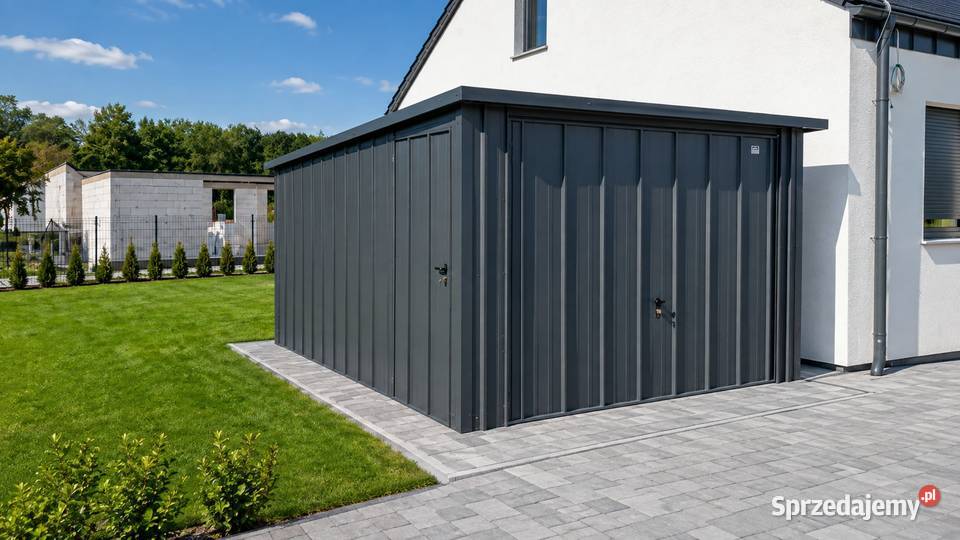 Garaż blaszany 3x5 na rąbek grafit MAT spad Opole