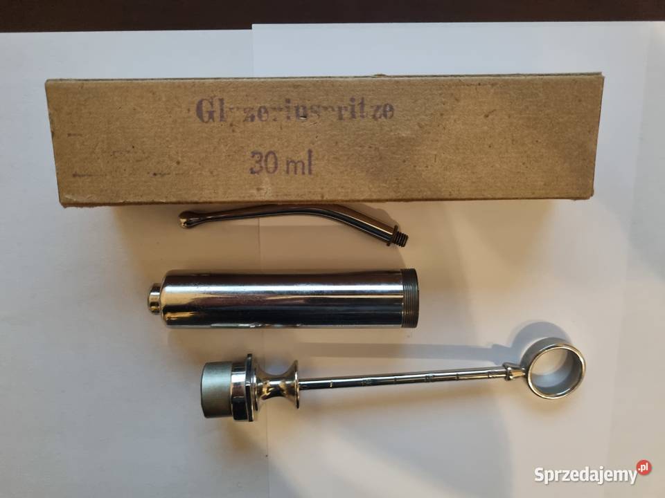 Antyczna zabytkowa strzykawka metalowa Lublin