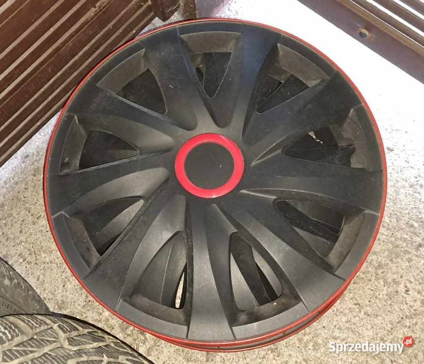 Kołpaki samochodowe 16 czarne czerwone Kando Toruń