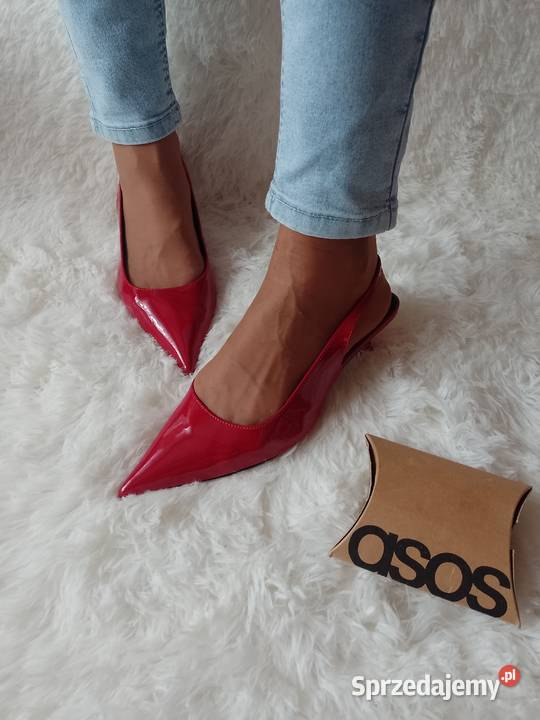 40 ASOS Czerwone czółenka z odkrytą piętą z 25.4cm Kraków sprzedam