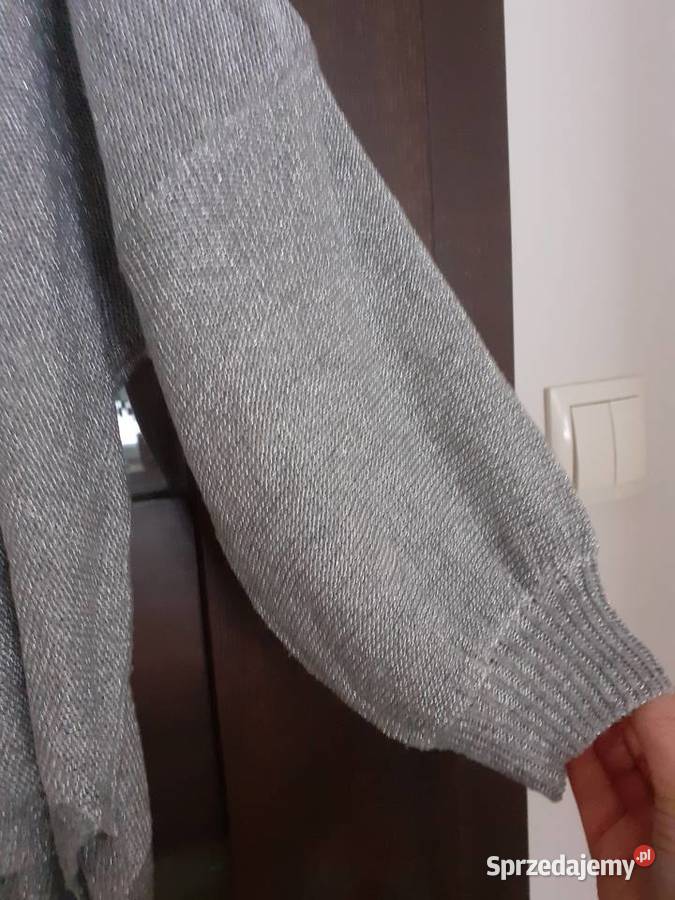 sweter srebrny L M oversize sprzedam