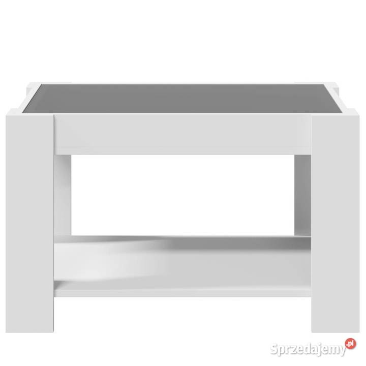 Stolik kawowy z LED biały 73x53x45 materiał Meble Warszawa