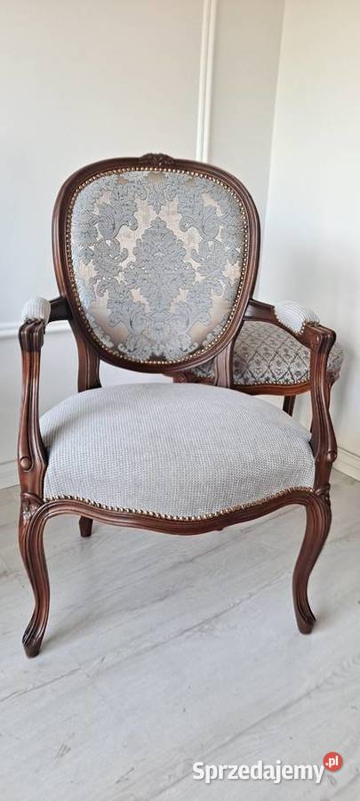 Stylowy fotel krzesło ornament Ludwik Szczecin