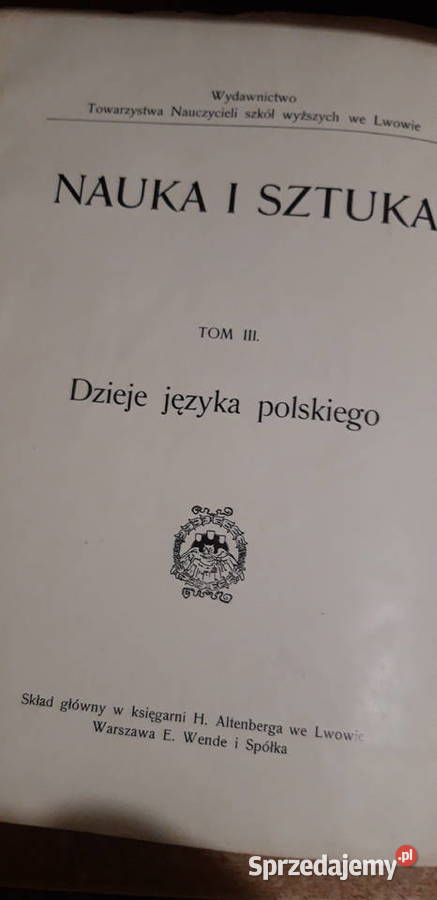 BRUCKNER Aleksander Dzieje języka polskiego Antykwariat Iwno