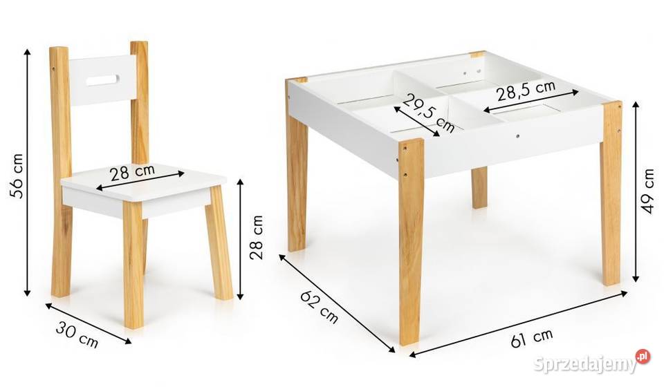 Stół stolik z dwoma krzesłami zestaw mebli Bielsk Podlaski