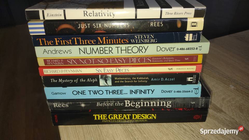 10 książek Hawking Einstein Rees Feynman Warszawa