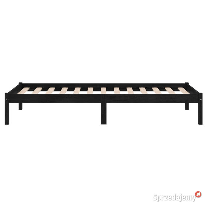 Rama łóżka czarna lite drewno sosnowe 100 x 200 Łóżka mazowieckie