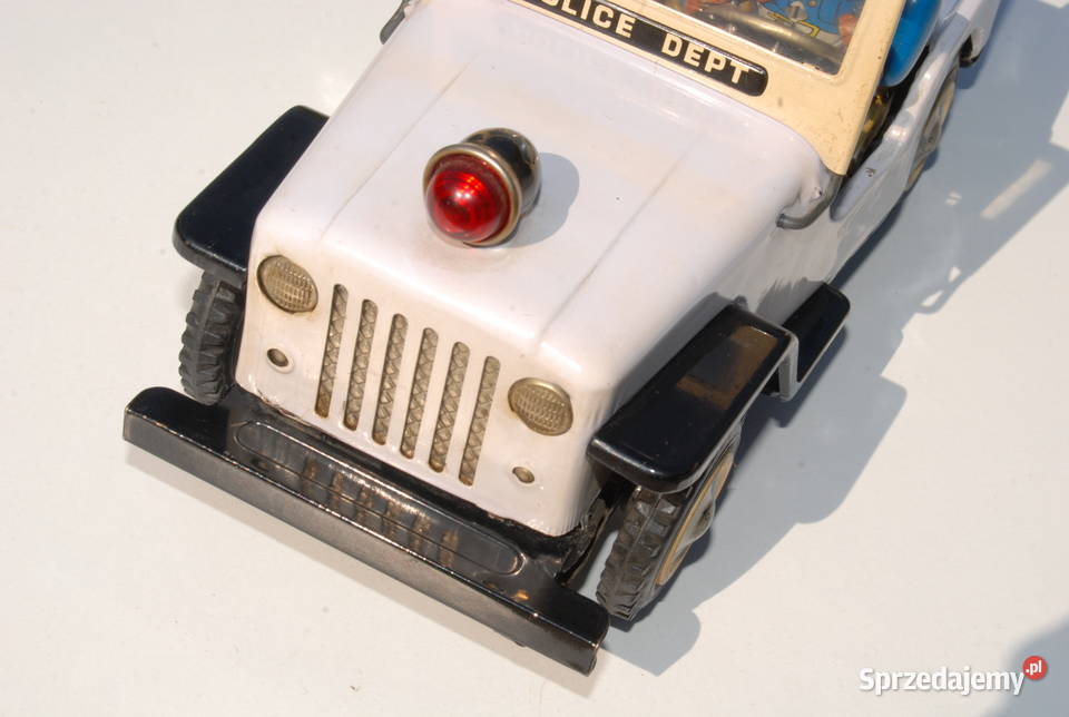 Stara zabawka samochód Policyjny patrolowy Jeep Cieszyn
