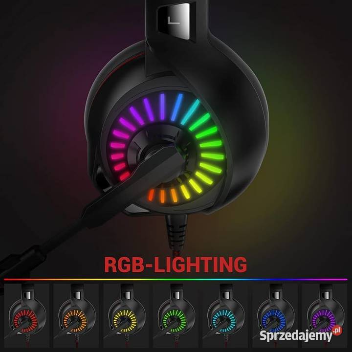 Słuchawki gamingowe podświetlane LED Elehot A20 Regulacja dźwięku na przewodzie Nałęczów