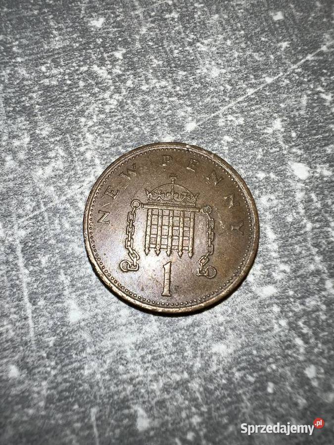 Moneta Penny 1 z 1977 Elizabeth II Wielka podkarpackie Jasło