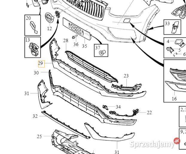 VOLVO XC90 II oryginalna dolna listwa spoiler Gadgety motoryzacyjne Bielany Wrocławskie