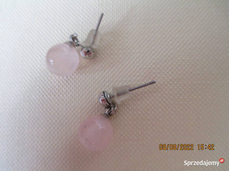 Kolczyki perełki różowe