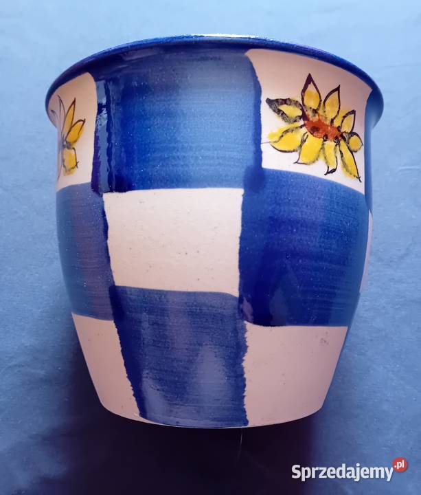 Ceramiczma ręcznie malowana osłonka doniczki Koźminek sprzedam