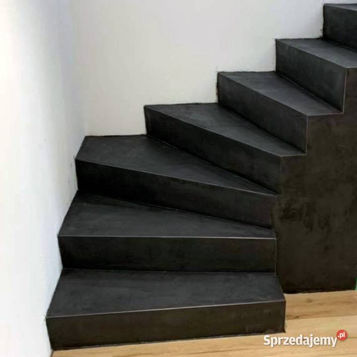 Płytki na schody 120x30 MIKROCEMENT GRAFIT SZARY Podłogi i schody Piotrków Trybunalski