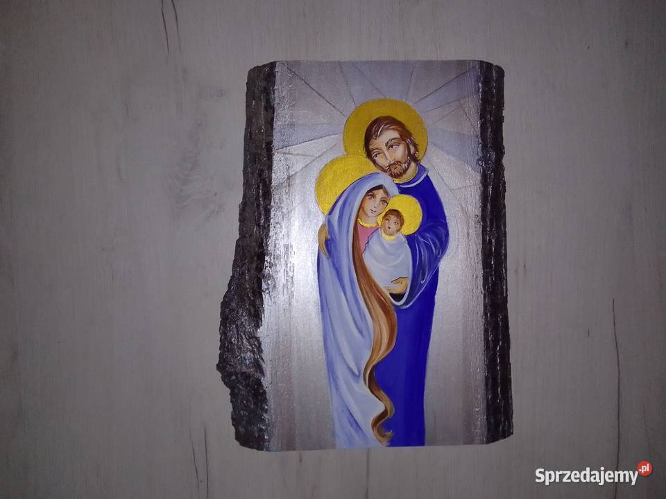 Święta Rodzina malowana na desce Katowice