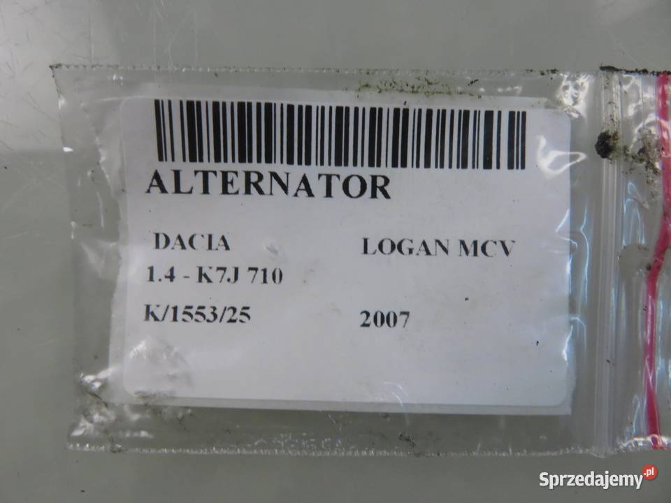 ALTERNATOR DACIA LOGAN MCV 14 8200727051 osobowe Układ elektryczny silnika sprzedam