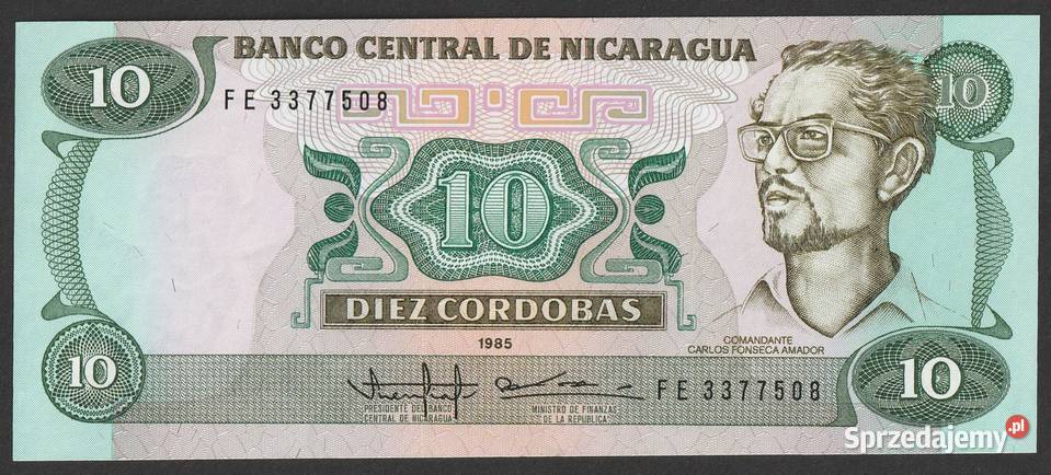 NIKARAGUA 10 CORDOBAS 1985 STAN BANKOWY UNC łódzkie Łódź