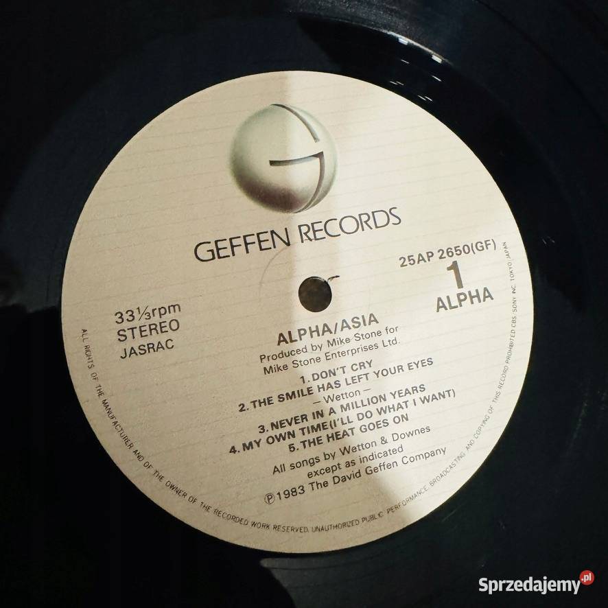 Asia Asia EXEX Japan Obi LP 1982 Geffen Records Gdańsk