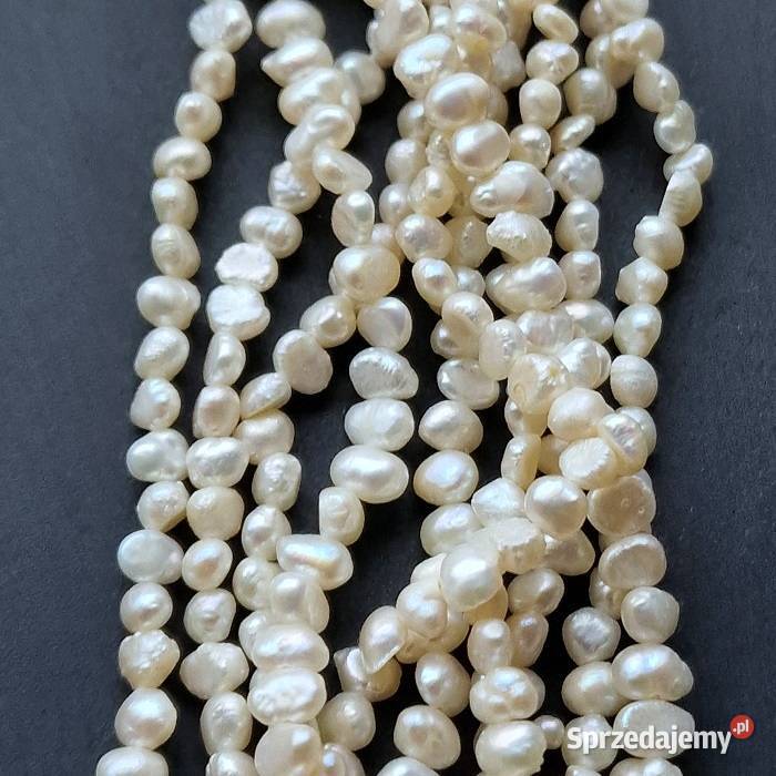 BIAŁE BAROKOWE PERŁY NATURALNE NASZYJNIK I Częstochowa