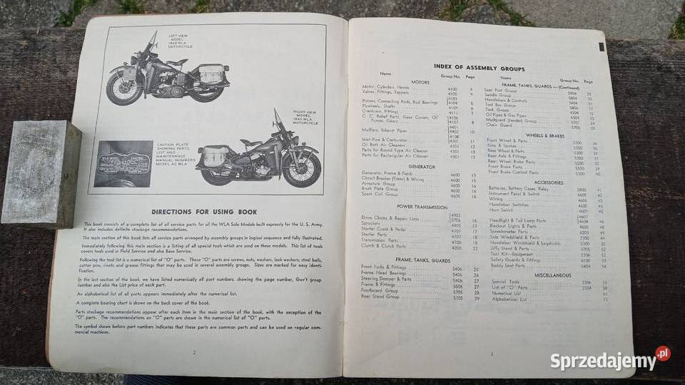 HArley Davidson WLA Katalog czesci dolnośląskie Gryfów Śląski