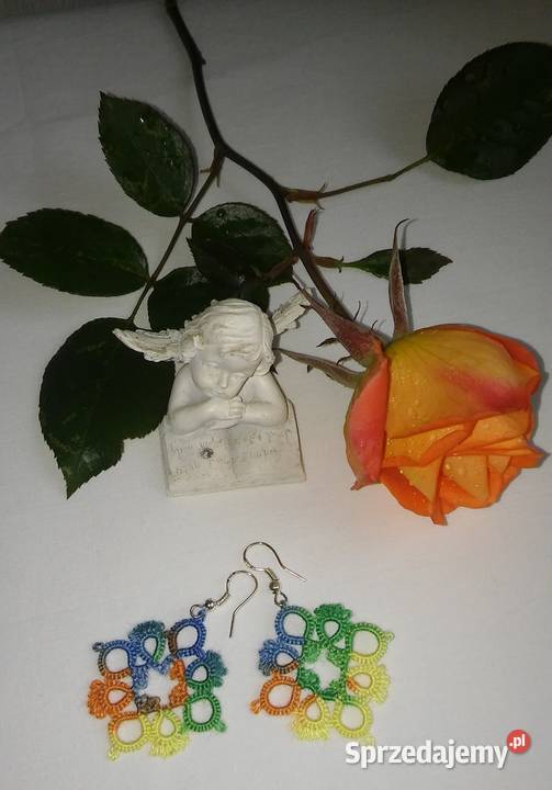 Kolczyki frywolitkowe Wiśniowa