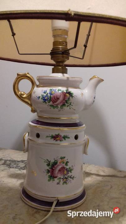 stylowa lampa stojąca porcelana wielkopolskie Budzyń sprzedam