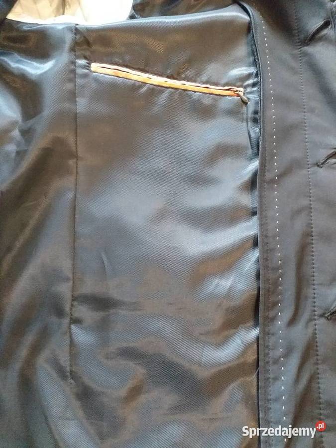 Czarny męski płaszcz biznesowy FF 48176 czarny śląskie Katowice sprzedam