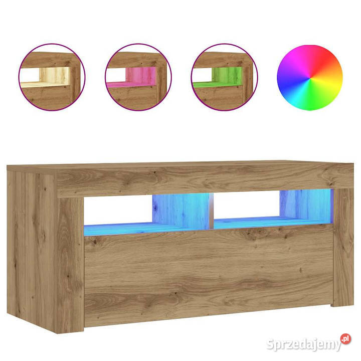 Szafka pod TV z oświetleniem LED dąb artisan sprzedam