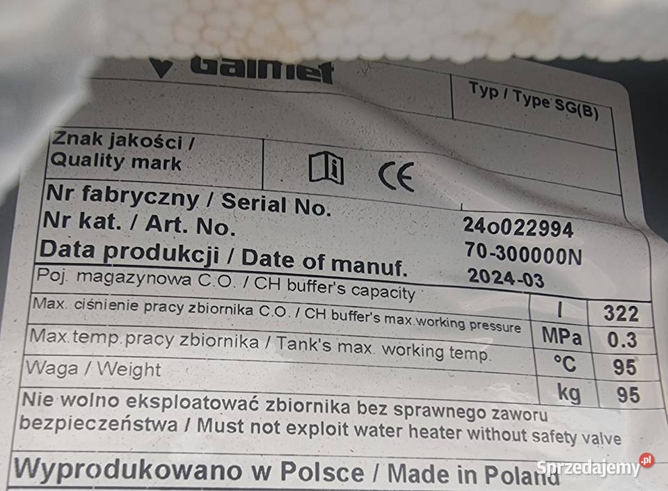 Zbiornik buforowy GALMET 300 l Strzelce Opolskie