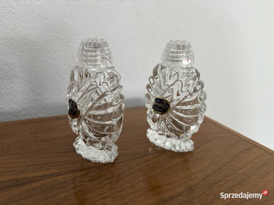 Sól i pieprz Bohemia Glass Crystal nowe vintage Wrocław sprzedam