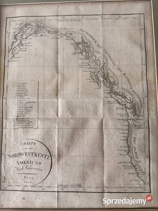 Antyczna Mapa Rycina 1818 PółnocnoZachodnie Antyki śląskie Czerwionka-Leszczyny