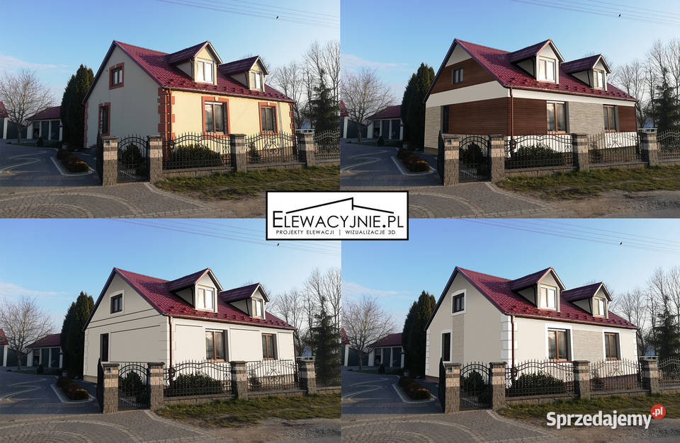 Projekt elewacji domu wizualizacje 3d remont Poznań
