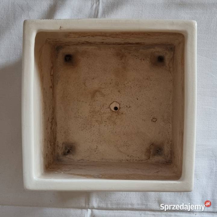 Duża kwadratowa doniczka Cerprod ręcznie mazowieckie