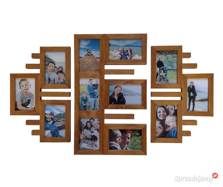 Drewniana Multirama Ramka na 12 zdjęć 10x15 Wrocław