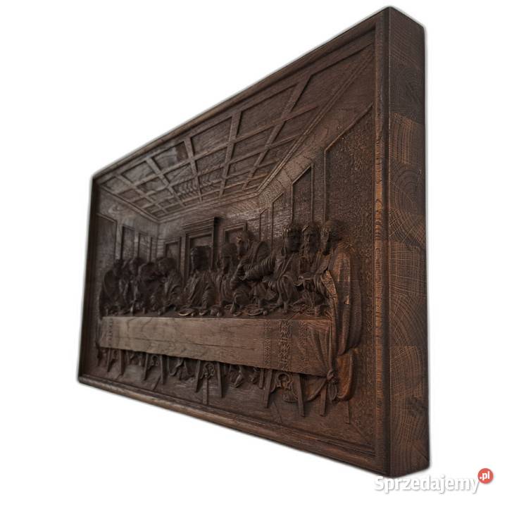 Ostatnia Wieczerza rzeźba 3D w drewnie dębowym