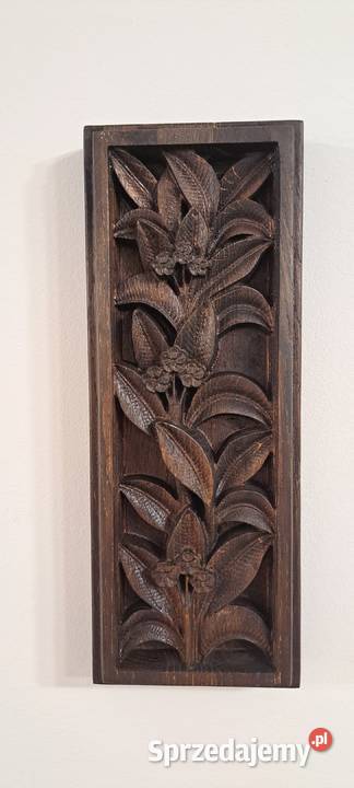 Kwiaty rzeźbione w drewnie PIĘKNE prezent Malechowo