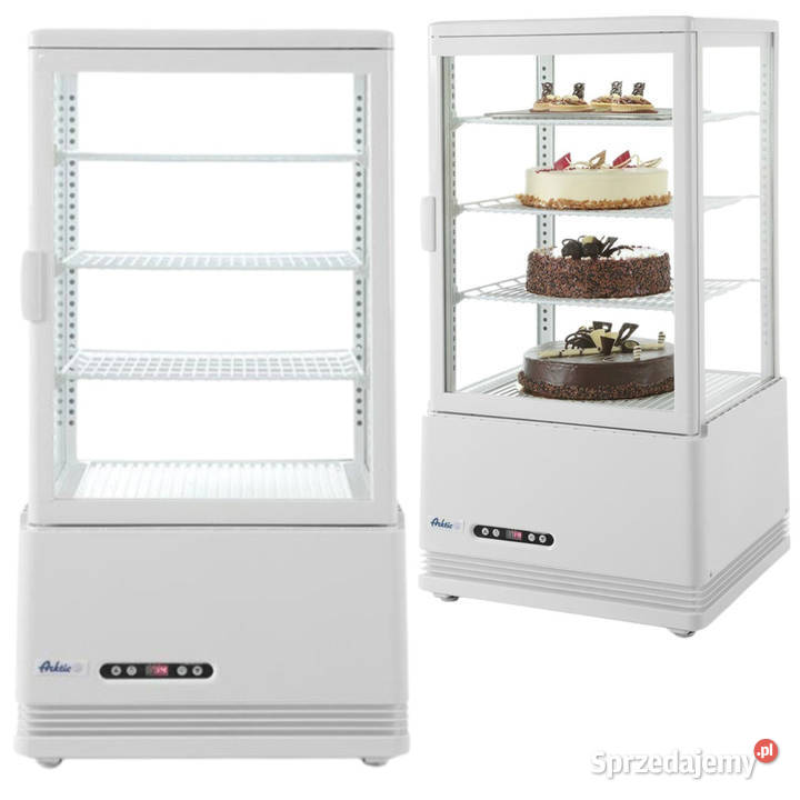 Witryna Chłodnicza Biała 68l na Napoje i Ciastka Gastronomia