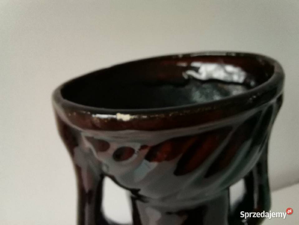 Stara figurka wazon Kobieta z Koszem ceramika Katowice