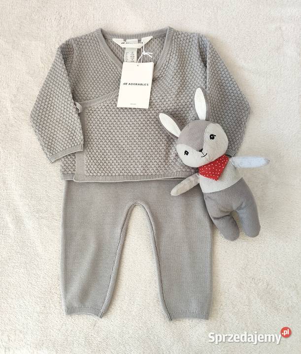 Szary komplet HM 68 bawełna lyocell sweterkowy Szczecin