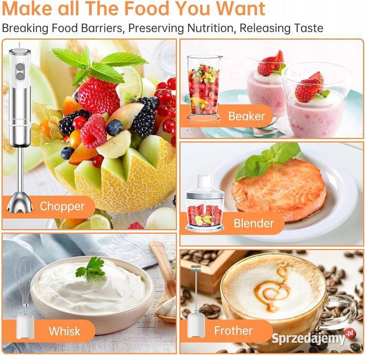 Blender Zanurzeniowy 5 W 1 Housiwill Hb8005 500W