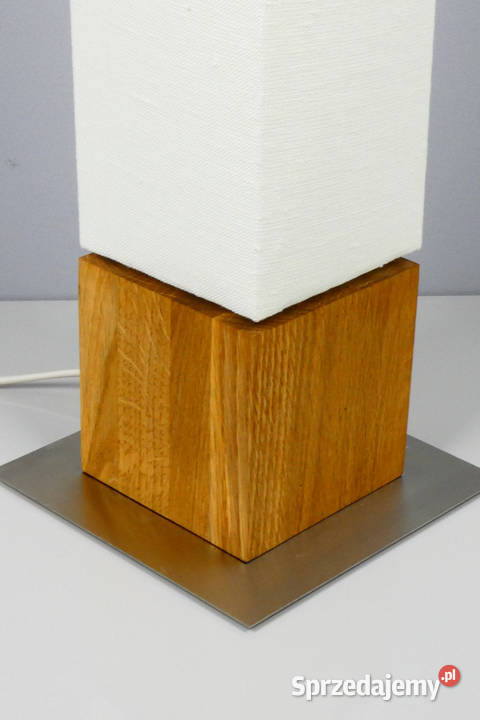 Lampa podłogowa KUBBO skandynawski drewno kostka Nowe