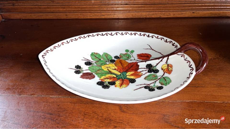 Patera listek Lyngby Dannmark Ręcznie malowana