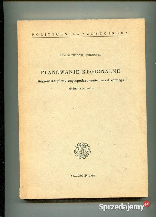 Planowanie regionalne Leszek Dąbrowski zachodniopomorskie Szczecin sprzedam
