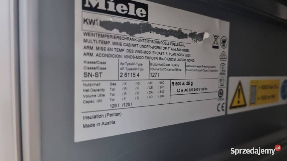 Chłodziarka do wina do zab Winiarka MIELE KWT Pozostałe Wrocław sprzedam