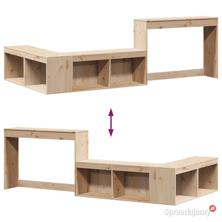 Szafka nocna z biurkiem 222x107x75 lite drewno Warszawa