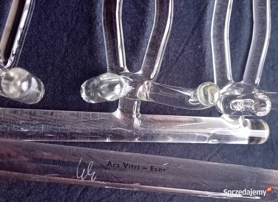 Szklany stojak na fajki ręcznie formowany Ars Koźminek